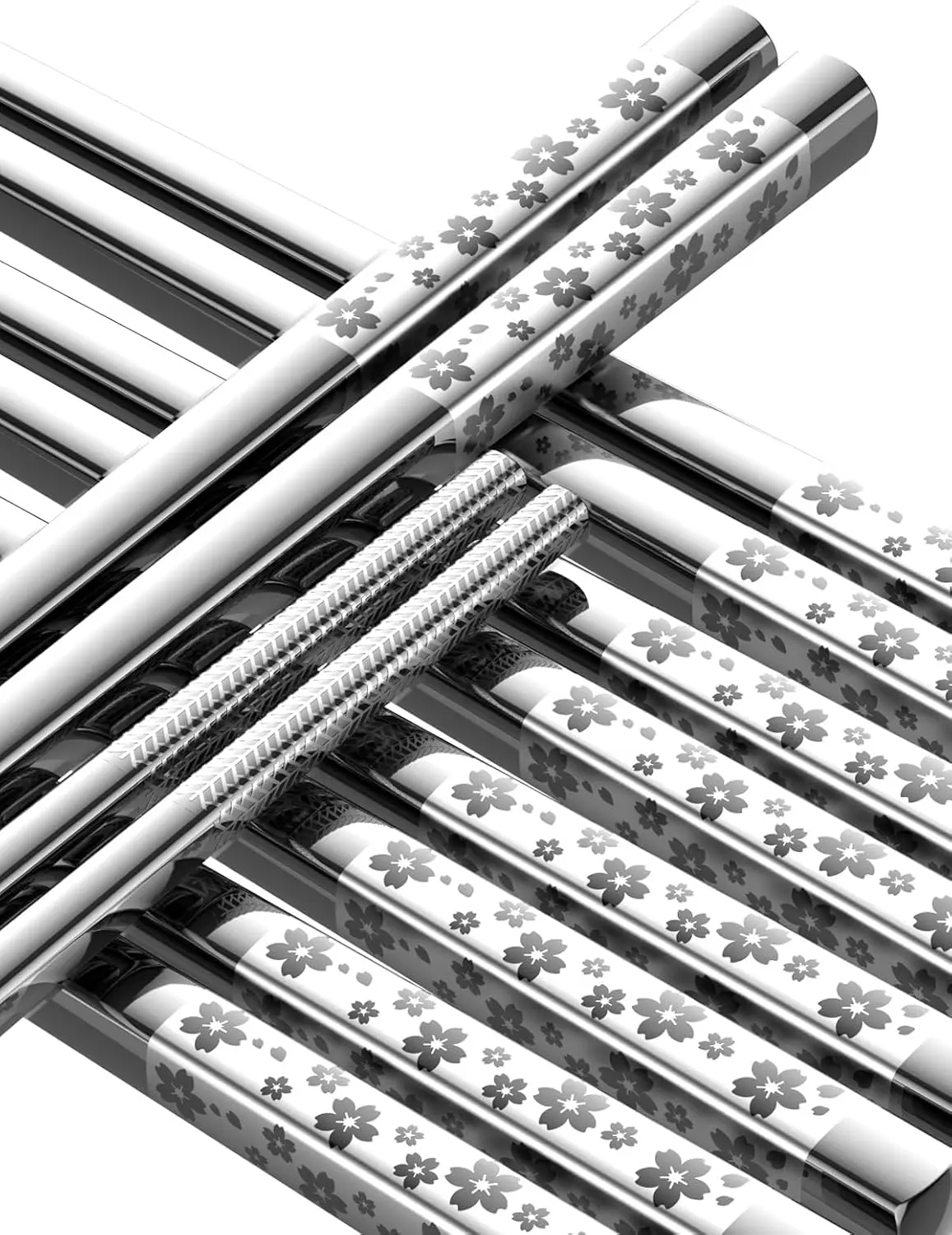 5 Pairs Metal Chopsticks  18/8 stainless steel Chopsticks  Style Dishwasher Safe Lightweight Non-Slip Chop Sticks 9 1/4 Inches Present Set