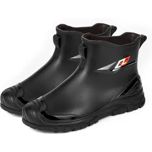 Waterproof Deck Boots for Men – Anti-Slip PVC Short Rain Boots with Cushioned EVA Insole – Durable Work Shoes for Fishing, Gardening, Boat, Farm Use