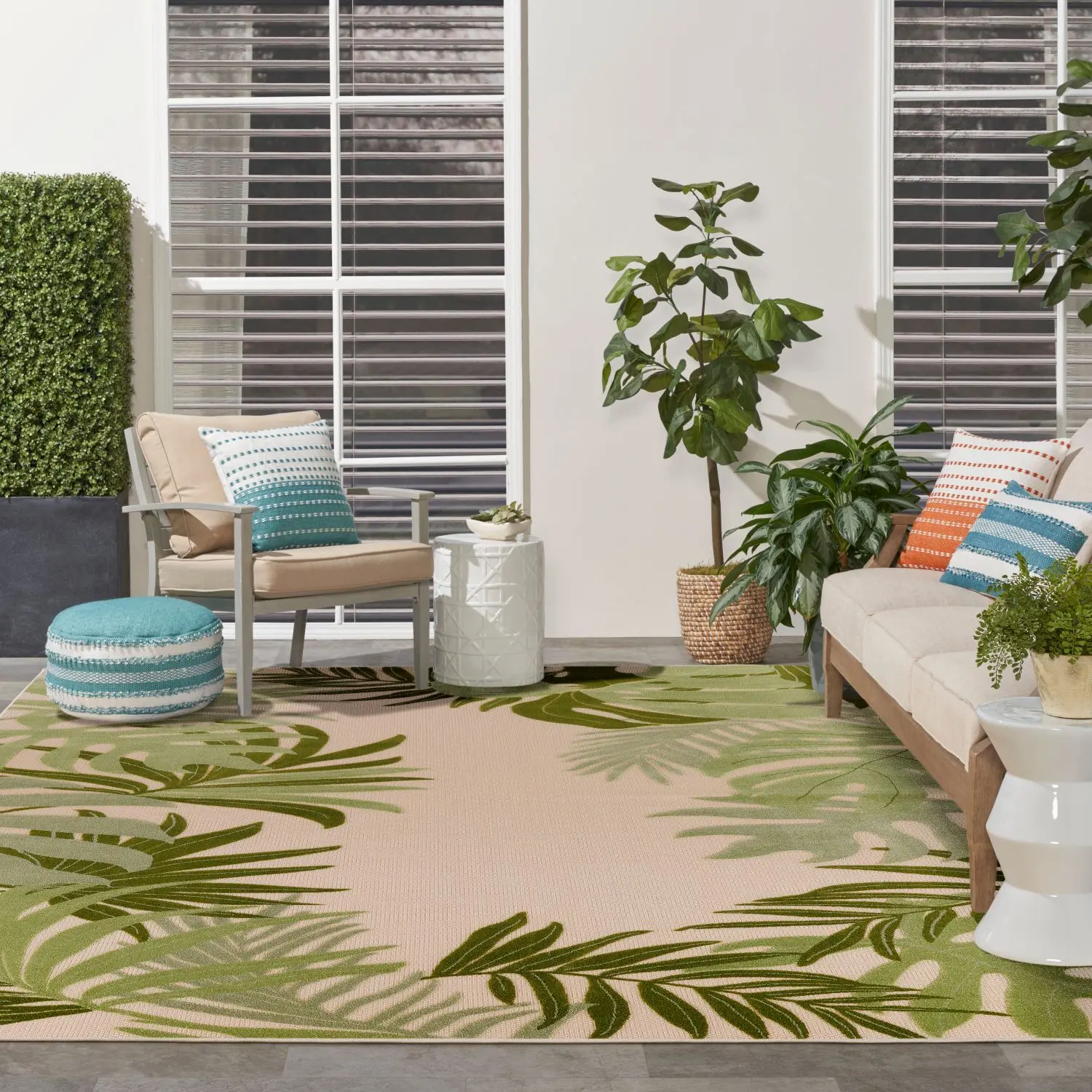 Nourison Aloha Tropical Flatweave Outdoor Area Rug Nourison Aloha Tropical Flatweave Outdoor Area Rug