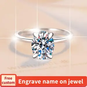 6A Cubic Zirconia S925 Sterling Silver Plain Band Oval Ring Elegant Luxury Daily Life Woman Birthday Gift Engagement Ring Springtok-121(50%)