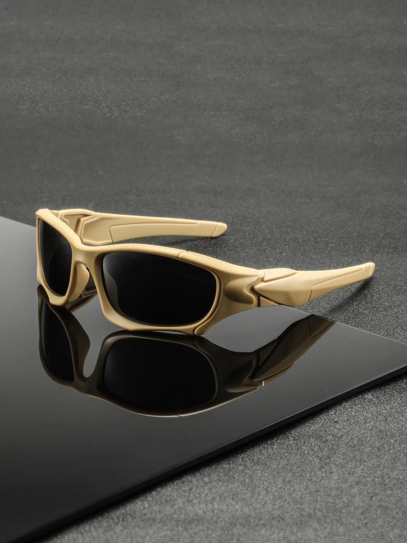 Men's Plastic Square Cyberpunk Glasses, High-End Trendy Casual