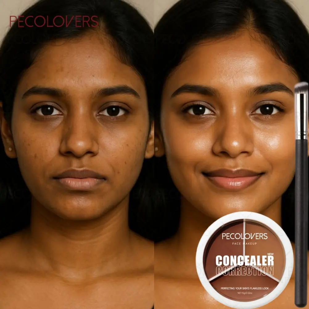 2PCS/Set Waterproof Concealer - Under Eye Concealer, Face Concealer, Covers Dark Circles, Tattoos, Suitable for All Skin Types, Comes with A Brush, Matte Finish for All Skin Types