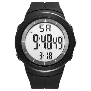 Digital Rubber Strap Watch: Men Black Military Sports Stopwatch El Backlight Large Face Luminous Easy Reader 3 ATM Waterproof Teen Outdoor Alarm Tactical Gift Wrist Watches