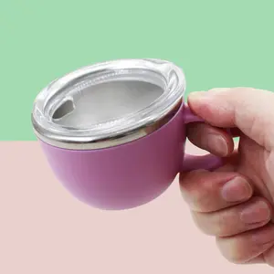 4pcs/set,3oz Mini Insulated Cup with Handle | 304 Stainless Steel Inner & PP Outer | BPA-Free Lid | Small Travel Coffee Mug for Kids & Adults