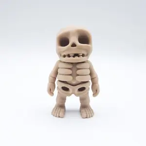 3D Printed Skeleton Fidget: Halloween Desk Decor, Spooky Skull Buddy