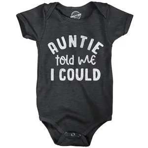 Auntie Told Me I Could Baby Bodysuit Funny Sarcastic Graphic Novelty Jumper for Infants Funny Baby Onesies Sarcastic Clothes for Baby Funny Aunt Onesie Novelty Onesie Black -