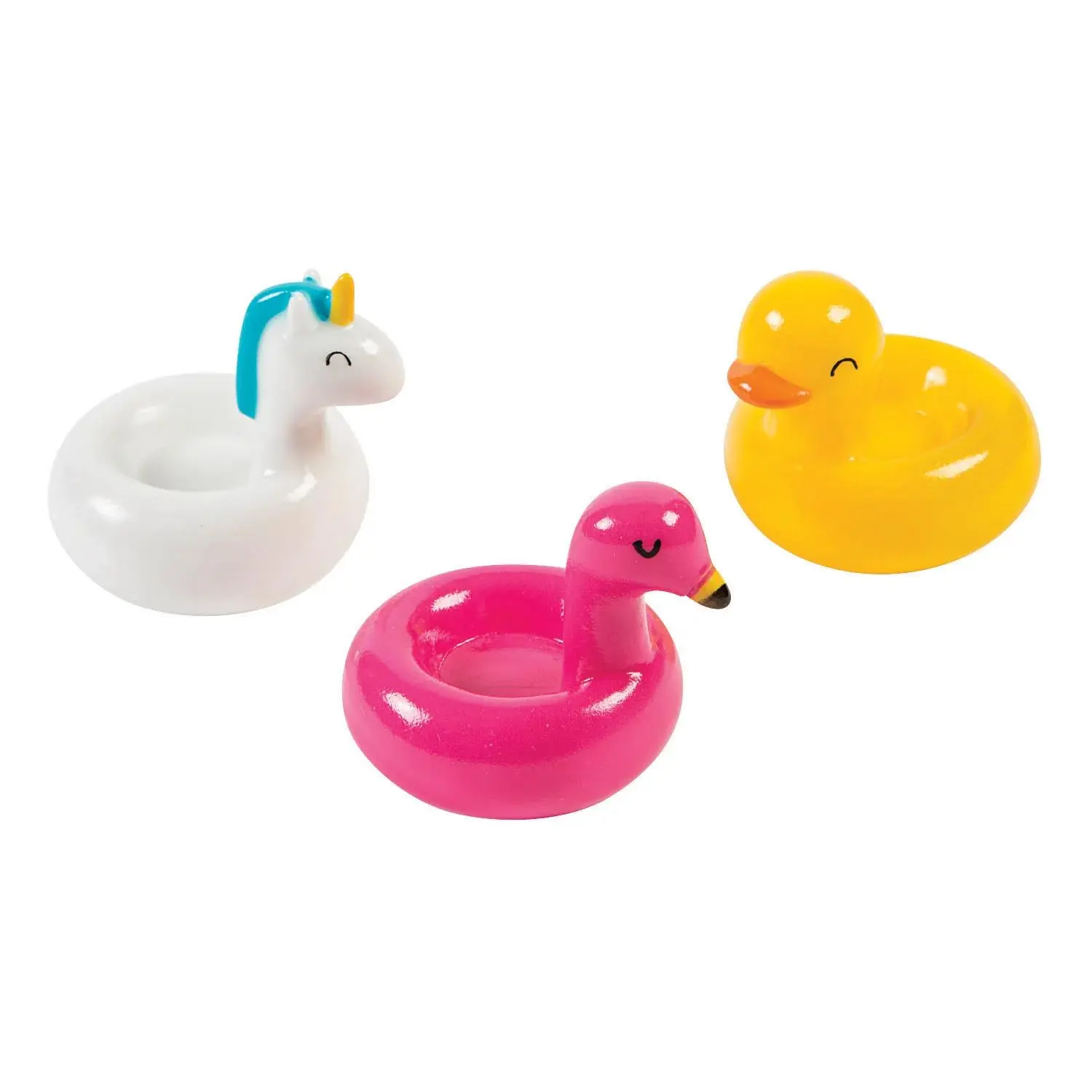1 3/4" Mini Pool Party Float Duck, Flamingo & Unicorn Toys – 12 Pc.