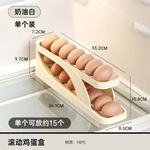 Household Kitchen Egg Storage Box, Large-Capacity, Double-Layer Slide Type Automatic Egg Box For Refrigerator Side Door
