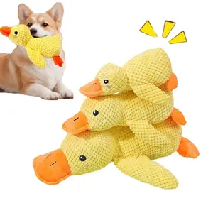 Durable Plush Duck Chew Toy for Dogs, Bite-Resistant Squeaky Design, Interactive Pet Game Accessory for All Breeds, Fun and Cute Dog Toy