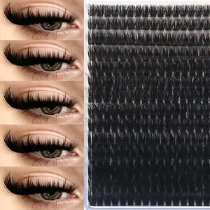 80P 3D Volume Lash Clusters 10-18mm Mixed Lengths, Easy DIY Lash Extensions, Invisible Thin Band Individual Lashes, Fluffy Black False Eyelashes, Eyelash Falsies for Beginners, Reusable, Suitable for Daily & All Makeup Styles