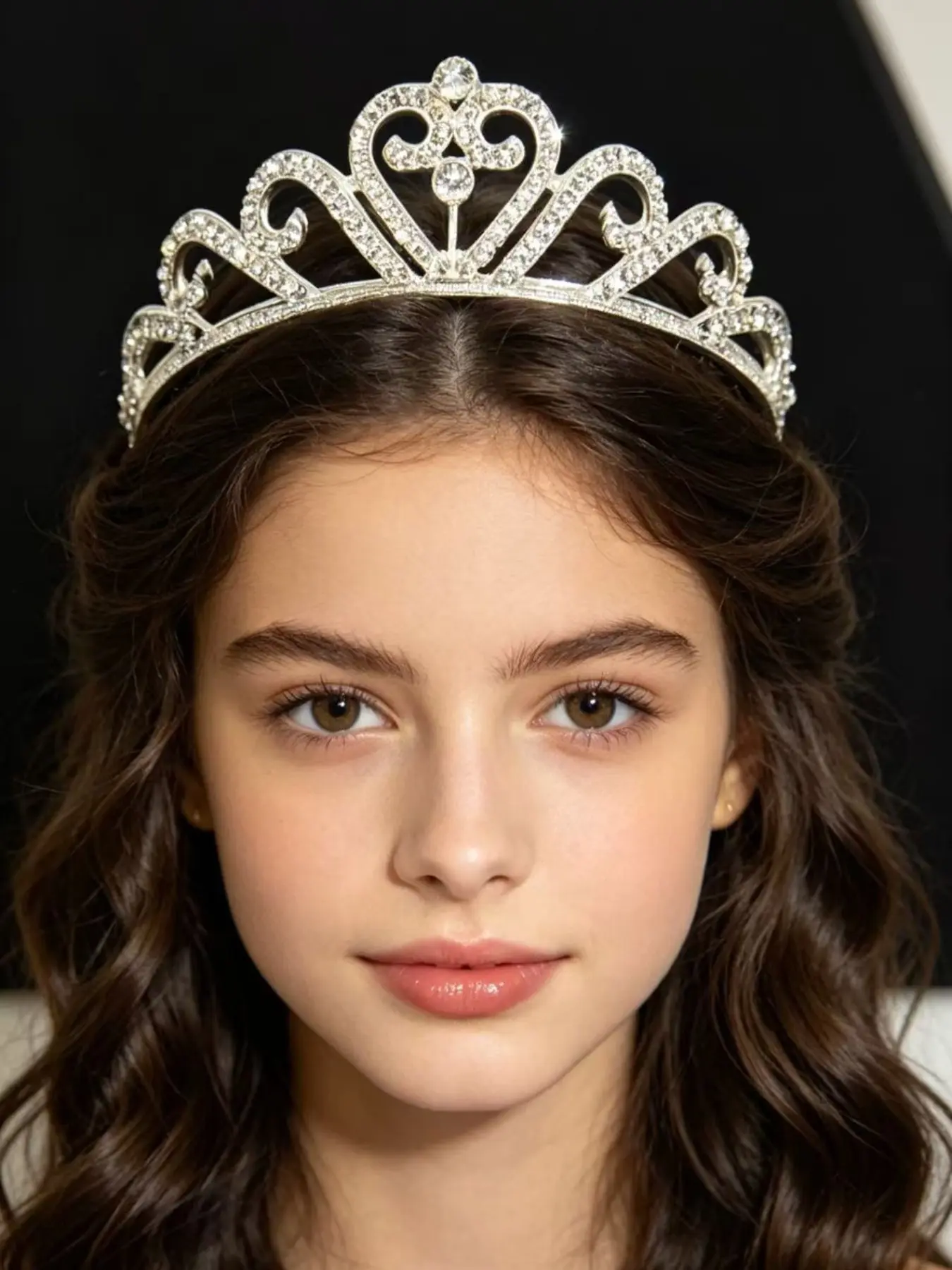 Elegant Heart Drop Crystal Tiara, Bling Rhinestone Headband for Kids & Adults, Versatile Hair Accessory for All Occasions