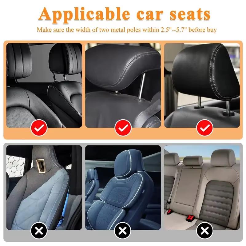 CAER High Quality Car Headrest Pillow 360° Adjustable PU U-Shaped Travel Seat Rest Cushion for Kids & Adults Universal Fit Safe Durable Easy Install