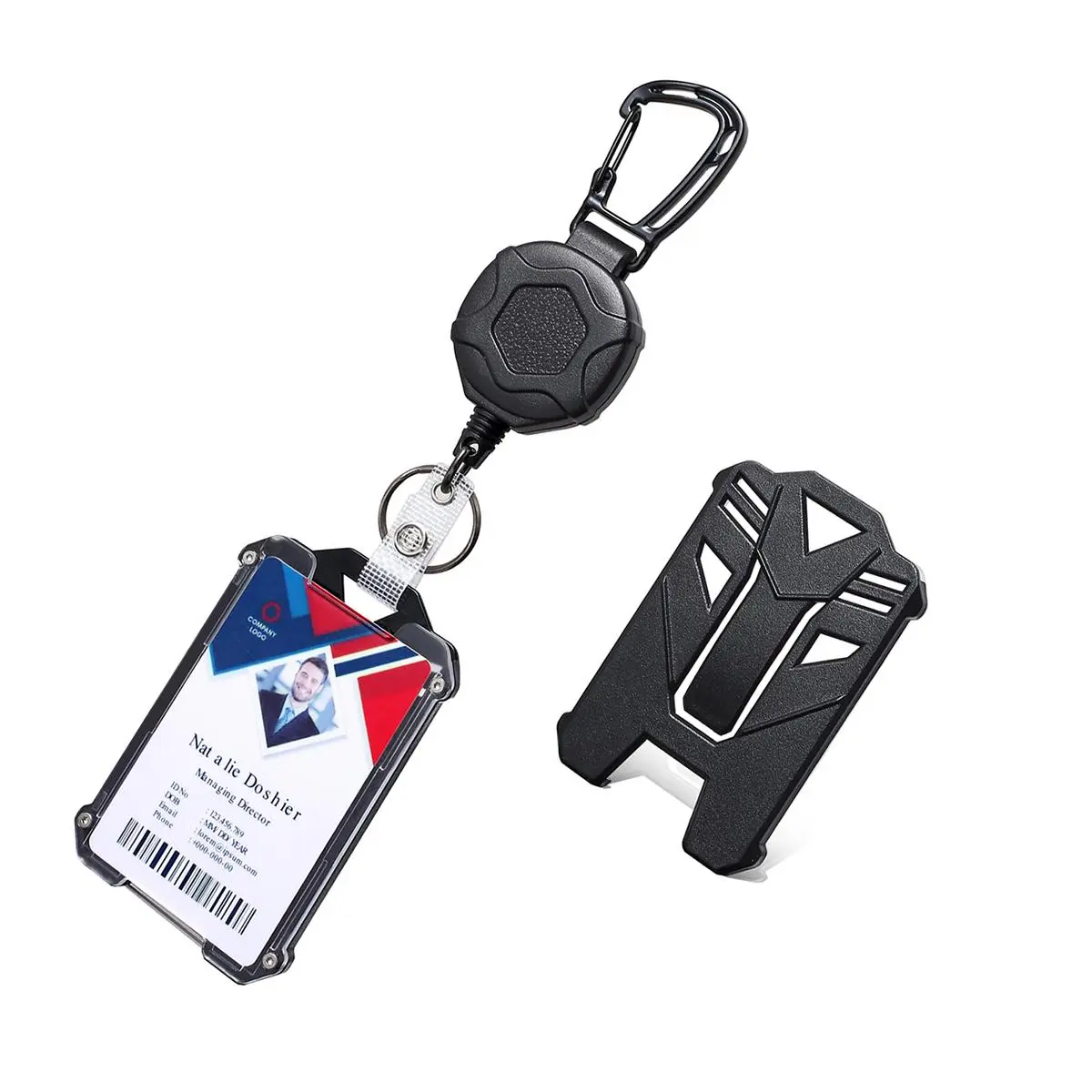Retractable Badge Reel, 1 Count  Badge Reel or 2 Counts/set ID Card Holder & Badge Reel, Vertical ID Holder for Home & Office, Retractable Badge Holders, Badge Reels Retractable