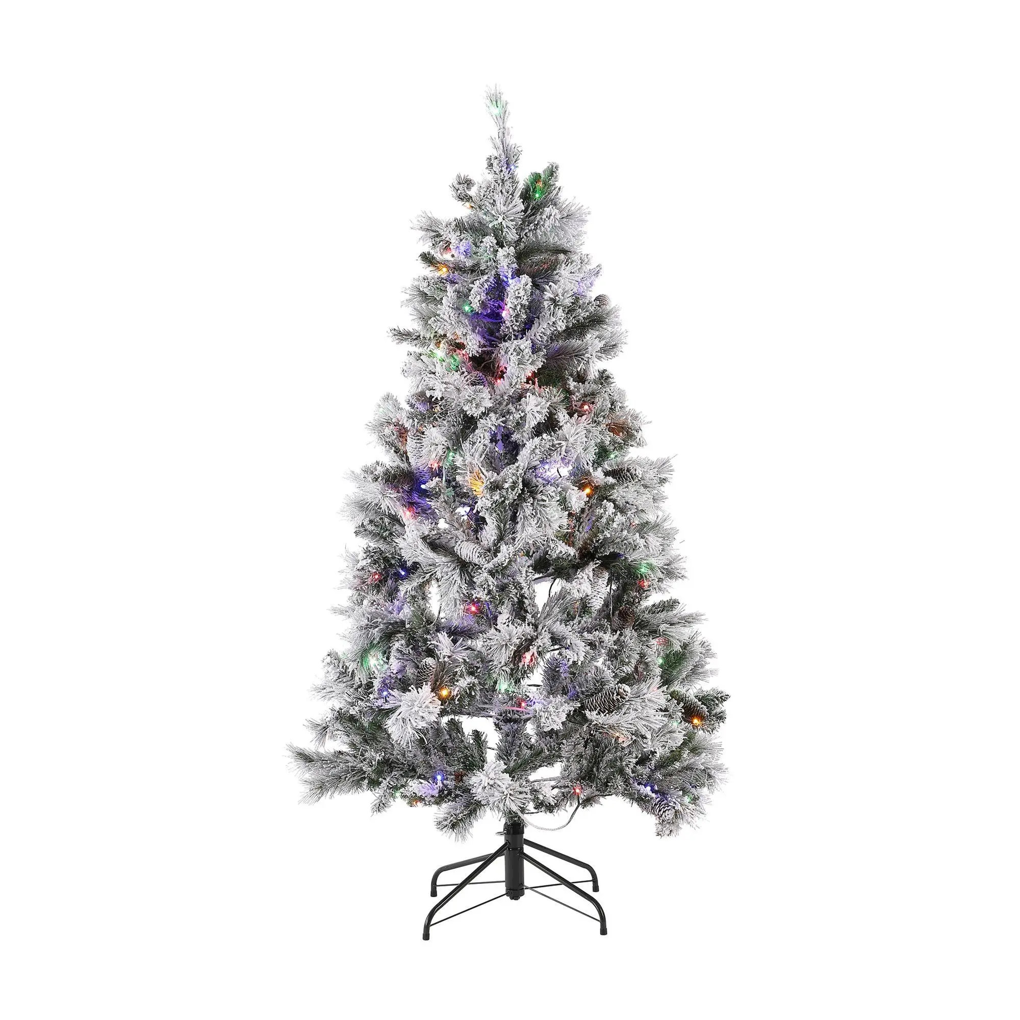 Safavieh 5.5 Ft Frosted Pre-Lit Faux Pine Christmas Tree