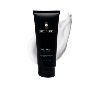 EMSEN & SESEN Men's Daily Facial Cleanser - Deep Cleansing & Hydrating Face Wash with Volcanic Soil, Aloe Vera, Hyaluronic Acid, Vitamin E & Chamomile - 3.4 fl oz Lightweight Gentle