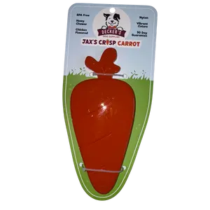 Heavy Chewer Dog Toy - BPA Free - Cheese flavored - Long Lasting - Indestructible - Decker's Dog Supplies Crisp Carrot