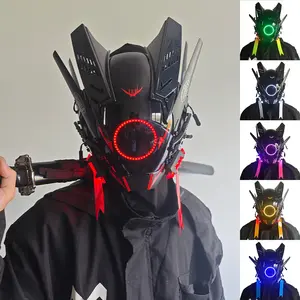 Fashion Cool Punk Mask: Handmade Luminous Mask Light Up the Night for Cosplay, Photography, and Street Style Personalised Cyberpunk Masks, Perfect for Halloween Parties, Cyberpunk Accessories, Mask Rider