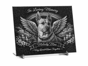 8x11 Granite With Display Stand Rainbow Bridge Pet Memorial