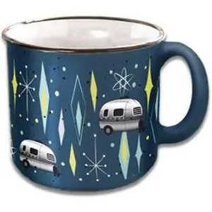 212 MAIN 15oz Vintage Blues Ceramic Stylish Coffee Mugs - Reusable, Washable, Dishwash-Safe On-the-Go Kitchen Drinkware for Casual Coffee/Tea Use