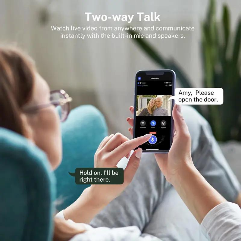 1080P Smart Video Doorbell Camera, Wireless 2.4GHz WiFi Doorbell with AI Human Detection, Night Vision, 2-Way Audio, Wide-Angle Lens, App Control, Cloud Storage, Home Security Camera