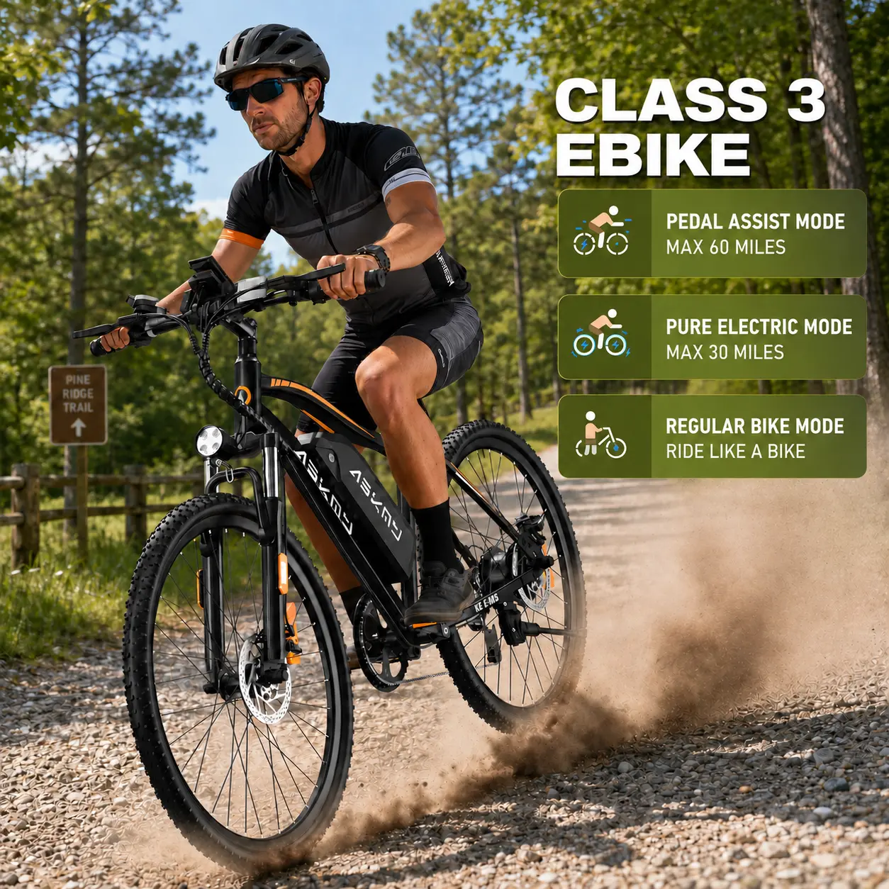 ASKMY High-Performance Electric Bike for Adults | Top Speed 24 MPH | 1000W Motor | Lightweight 26" Aluminum Mountain Bike | 7-Speed Gear System | Front & Rear Brakes | Powerful Suspension | UL Certified | Ideal for City Commuting & Trail Riding
