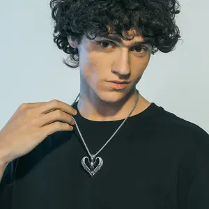 FaithHeart Stainless Steel Phoenix Pendant Necklace Vintage Viking Jewelry