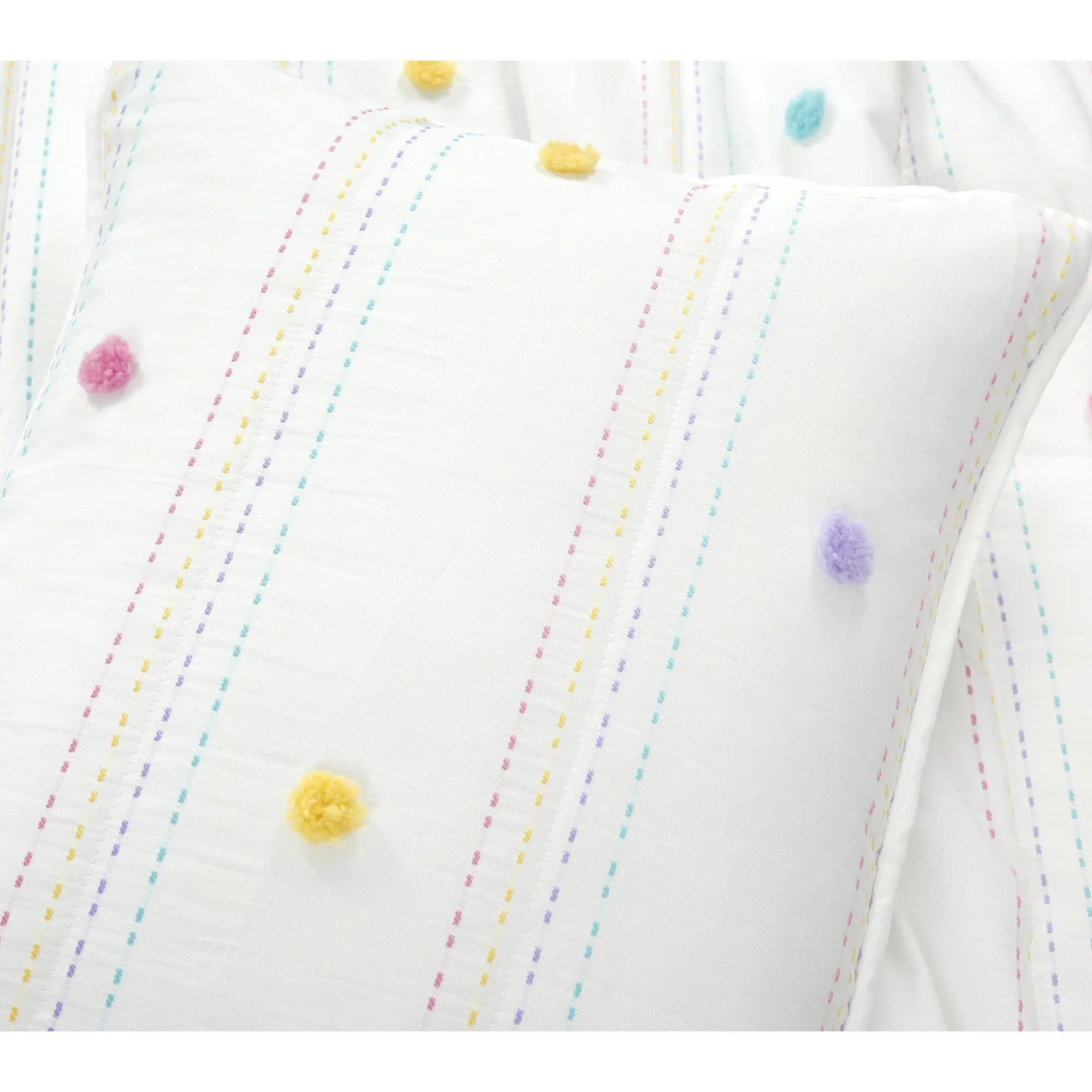 Lush Decor Rainbow Pom Pom And Stripes Quilt Lush Decor Rainbow Pom Pom And Stripes Quilt