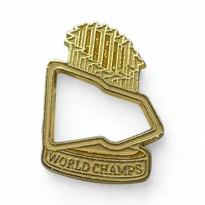 World Champs Pin - Unisex Gold Plated Championship Trophy Design for Sports Fans with Metal Coating and Iconic Design