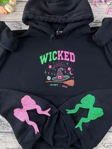 Wicked Changed for Good Embroidery Hoodie, Wicked Fan Gift Sweatshirt, Defy Gravity Sweatshirt, Wizard of Oz , Broomstick Magic Sweater
