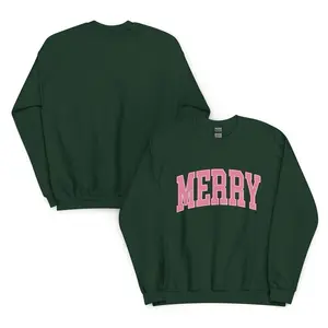 Gildan Sweatshirt, Merry Christmas Sweatshirt, Christmas Shirts, Cute Winter Sweater, Christmas Shirt for Women, Christmas Crewneck Sweatshirt, Holiday Sweater Womenswear Polyester Hoodie