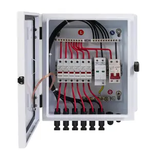 6 String Metal Solar Combiner Box, PV Combiner Box with 20A Rated Current Fuse, Surge Protective Device & 63A Air Circuit Breaker (6 String)