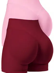 Women's Solid High Waist Sports Spandex Shorts - Breathable Comfortable High Stretch Skinny Shorts for Gym and Indoor/Outdoor Wear Fathersdaygift gym outfits gym fits