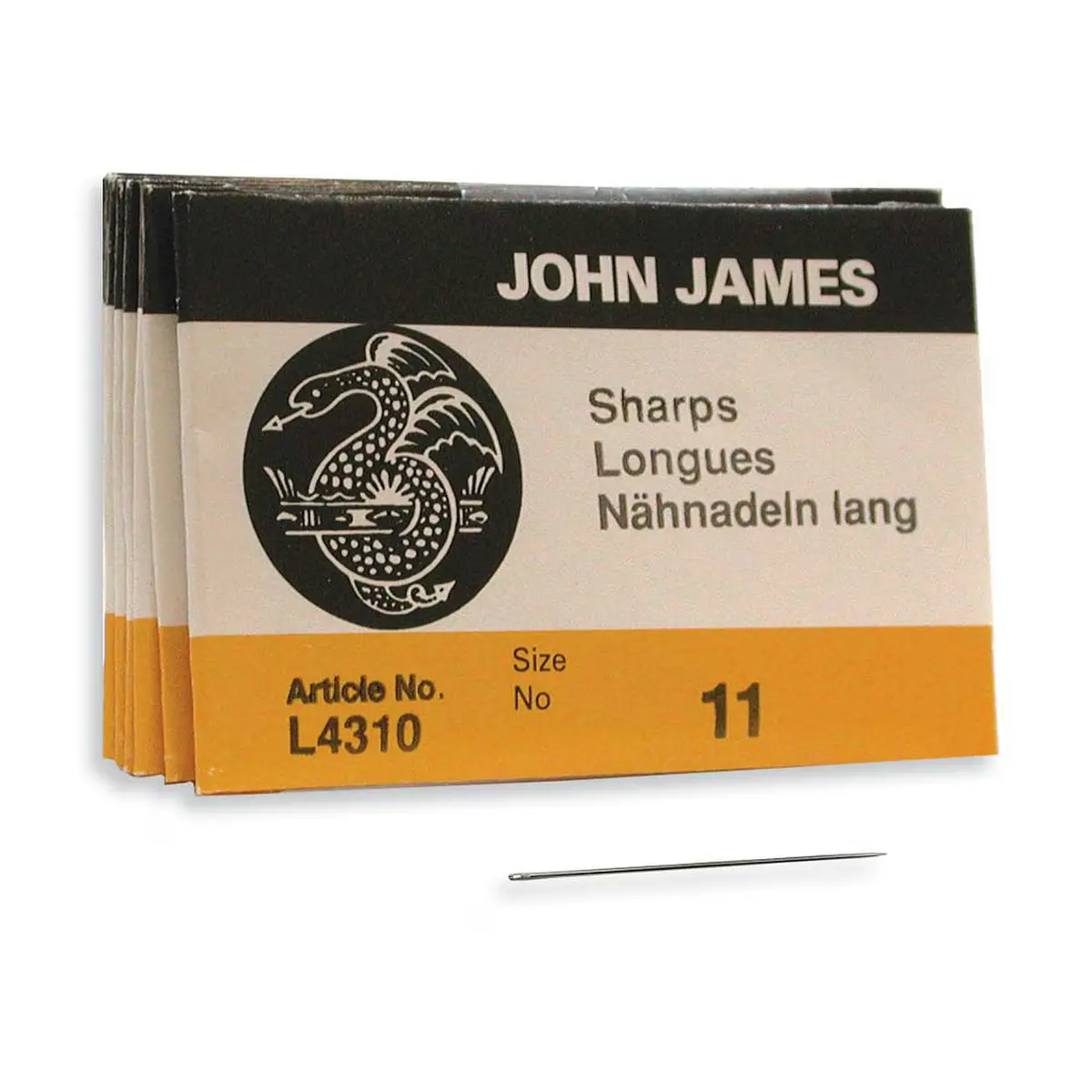 John James Sharps Beading Needles - Size 11 Short, 25 Needles per Pack, for Beadwork Control, Beginners & Experienced Jewelry Makers