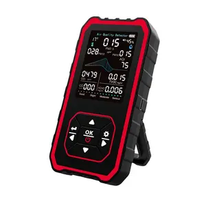 Home Office Air Quality Analyzer, 10-In-1 Detection, Formaldehyde, Harmful Gases, Particles, Temperature Humidity Monitoring, Ip54 Durable Body