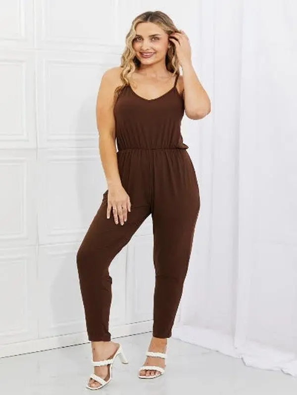 Capella Chocolate Brown Sleeveless Jumpsuit