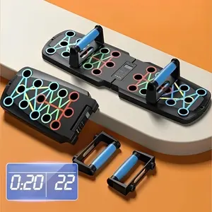 Push-up Board Portable Foldable Pushup Board Exercise Chest Shoulder Back Triceps with Pull Rope Multifunctional Push Up Board