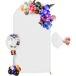 7.2FT Spandex Arch Backdrop Stand Covers - Stretchy, 2-Sided White Wedding Arch Backdrop for Birthday Party Decoration Ceremony,  Banquet, Christmas