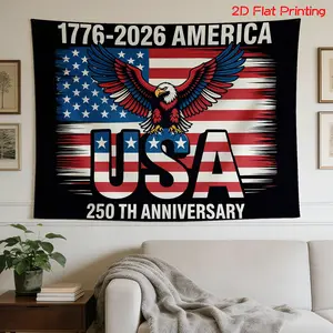 2D Flat - 2D Flat - A Flat Printed Backdrop Featuring The 250Th Anniversary of America from 1776 to 2026, Adorned with a Patriotic Eagle And Flag, Perfect for Photography, Holiday Gifts, Party Decor, Home Decoration, And Studio Enhancements