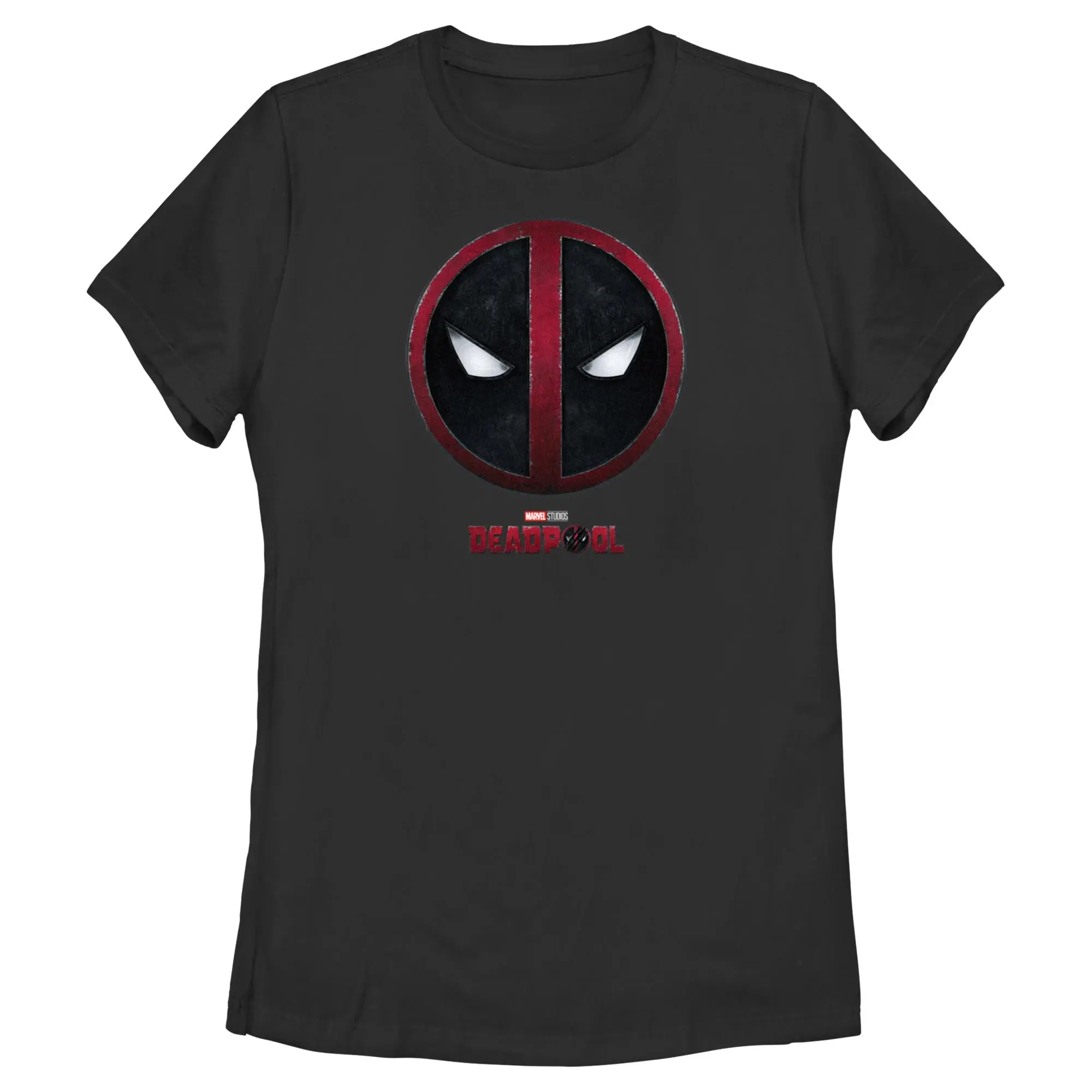 Women's Printed Short-Sleeve Marvel Deadpool & Wolverine Deadpool Emblem T-Shirt, Fashion Apparel with Comfortable Fit