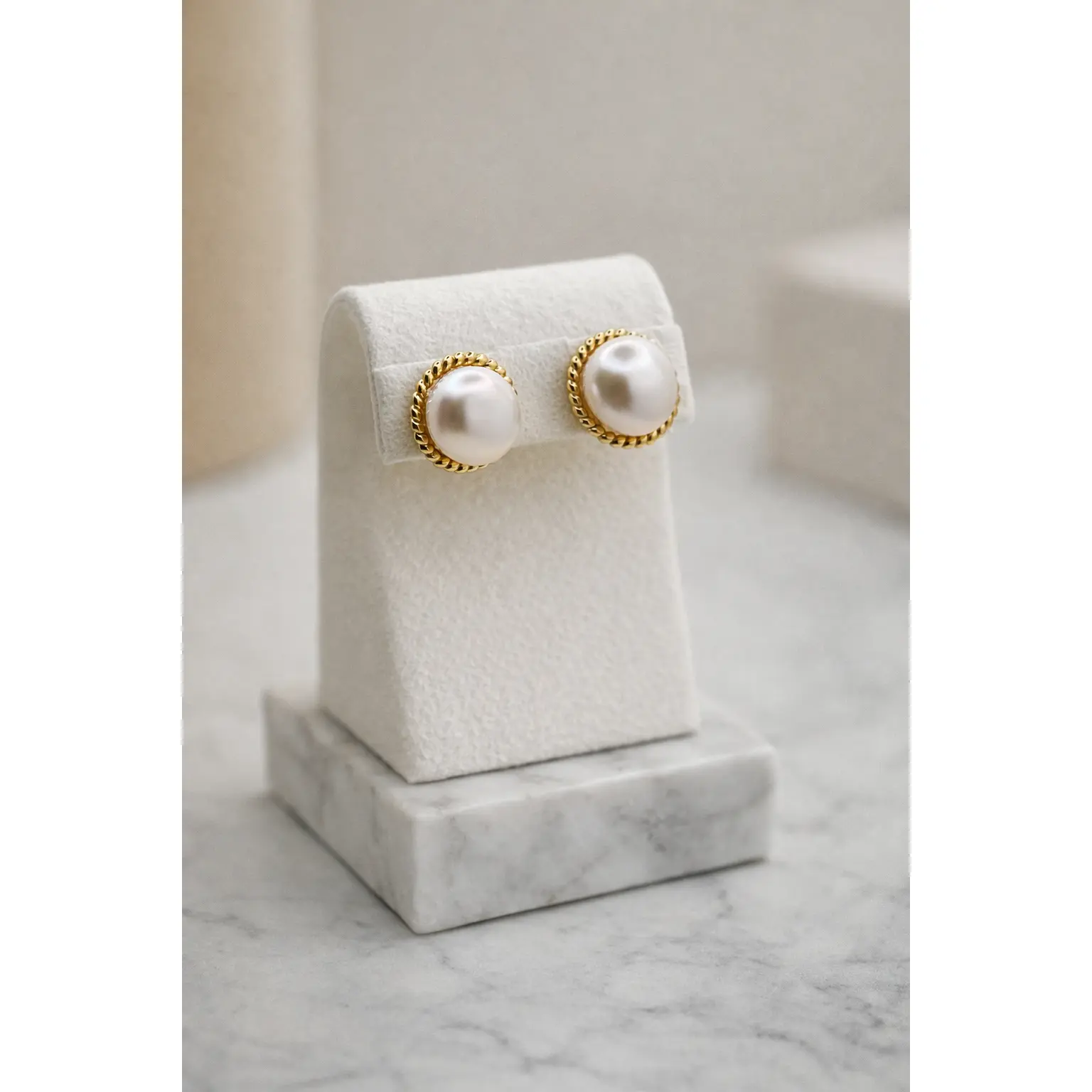 Medium Classic Freshwater Pearl Rope Stud Earrings – S925 Sterling Silver