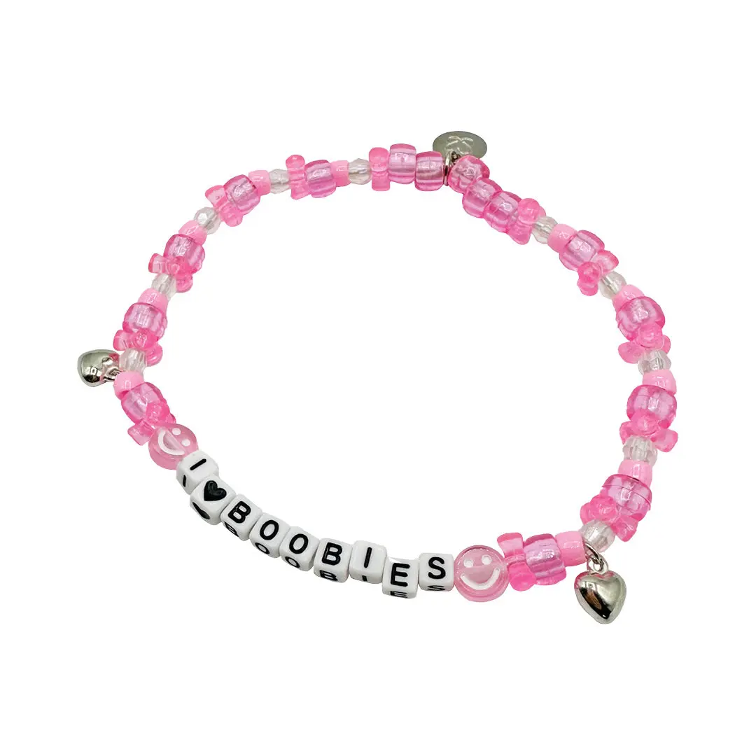 i love boobies! Kandi Choker - Haute Pink