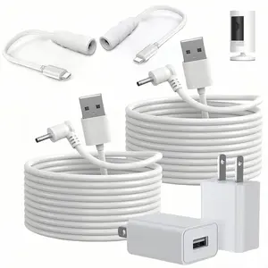 2-Pack Power Adapter Charger  Compatible with Ring Stick Up Cam /Plug-in 3rd Gen/2nd Gen & Ring Pan Tilt Stick Up Camera, Indoor/Outdoor Weatherproof Power Cord (4m/13.2ft)