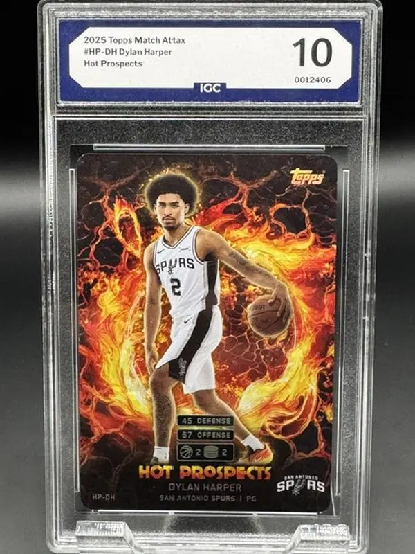 2025 Topps Match Attax #HP-DH Dylan Harper Hot Prospects Basketball Card Graded Gem Mint 10