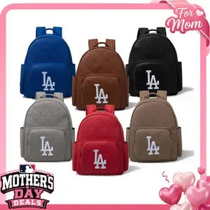 MLB PU Leather Laptop Backpack College, Business, Work, Teacher, Travel, School Backpack，Logo Embroidered Backpack Unisex Multi-Compartment Large Capacity,32-003