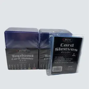 BCW 3X4 35pt Standard Toploaders 2 Packs of 25 with BCW Soft Sleeves Pack