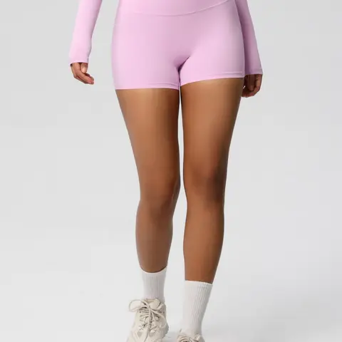 Women's Solid Color High Waist Sports Shorts, Casual Comfy Breathable Skinny Shorts for Yoga Gym Workout Running, Sportswear for All Seasons, Athletic Wear Shorts, Athleisure Casual Shorts, Workout Exercise Shorts