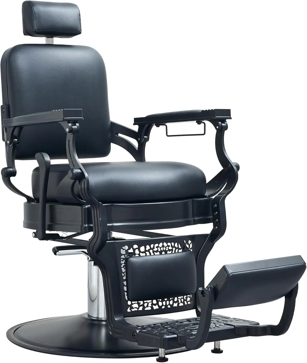 Vintage Barber Chair for Hair Stylist, Heavy Duty Barber Chair for Barbershop, Reclining Hair Salon Chair, Classic Tattoo Massage Beauty Spa Salon Equipment