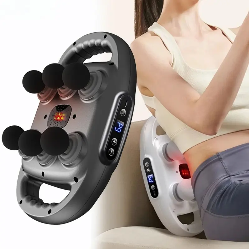 Shiatsu Neck and with Heat Fascia Gun Muscle Massager Gun High Frequency Back Waist Massage Machine Six-head Body Shoulder Professional Fascia Massage Gun