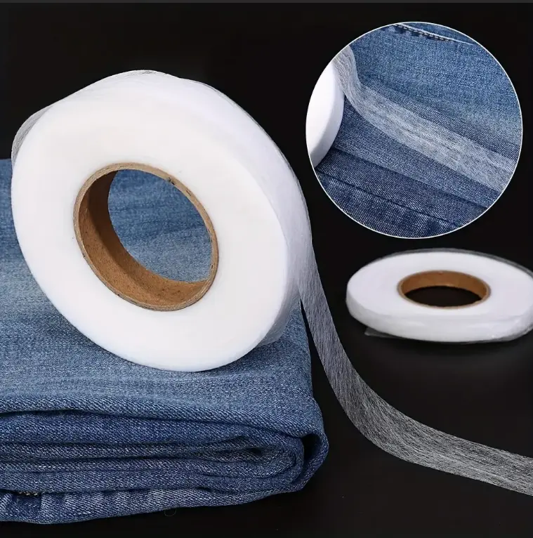 Double-Sided Self-Adhesive Fusible BondingTape, No-Sew Iron-On Hem Tape ,Easy-Application Fabric Repair Supply forClothes, Curtains, Double Sided Tape