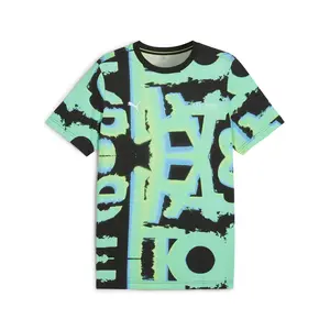 PUMA Mens Mapf1 Neon Energy Graphic Crew Neck Short Sleeve Casual Tops Casual - Green